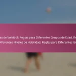 Reglas de Voleibol: Reglas para Diferentes Grupos de Edad, Reglas para Diferentes Niveles de Habilidad, Reglas para Diferentes Géneros